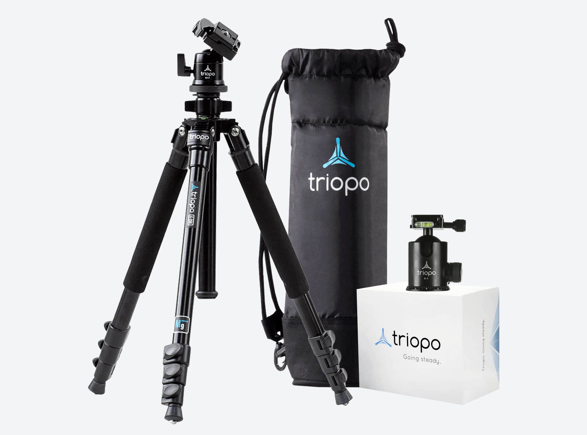 Triopo tripods, monopods and heads